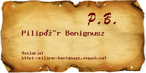Pilipár Benignusz névjegykártya